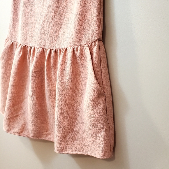 Sunday in Brooklyn Sleeveless Drop Waist Tulip Hem Pocketed Crepe Dress - Size M - Picture 3 of 5